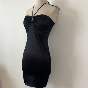Bear Dance Shiny Black bodycon dress M